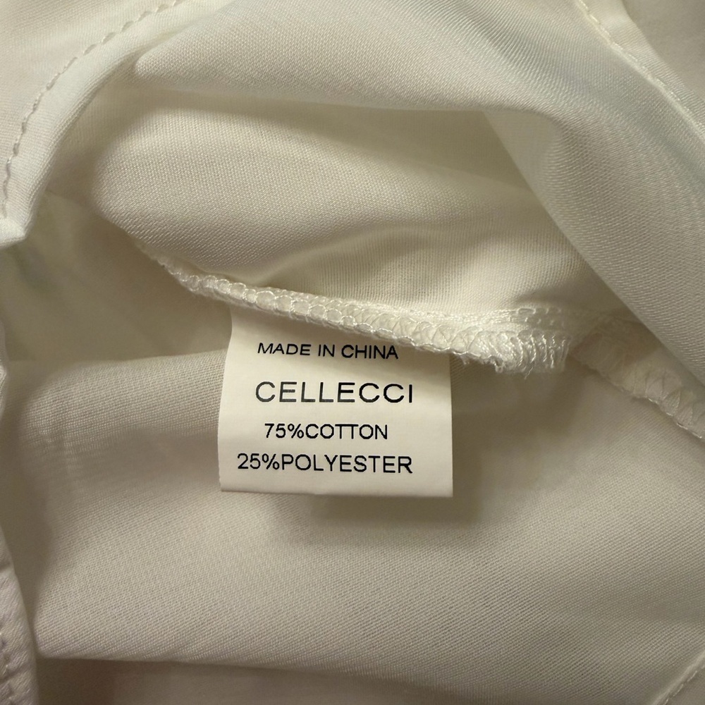 NWOT - White Off-the-shoulder Romper with A Tiered Skirt Overlay. Size Small - Picture 6 of 7